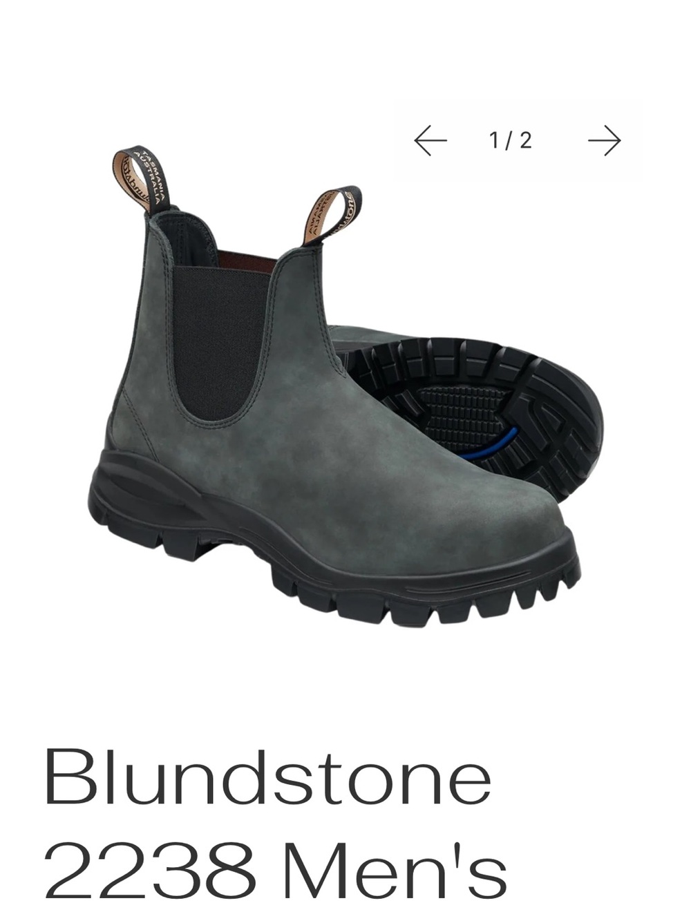 Blundstone Lug Sole Men's Chelsea Rugged Boots in Rustic Black
